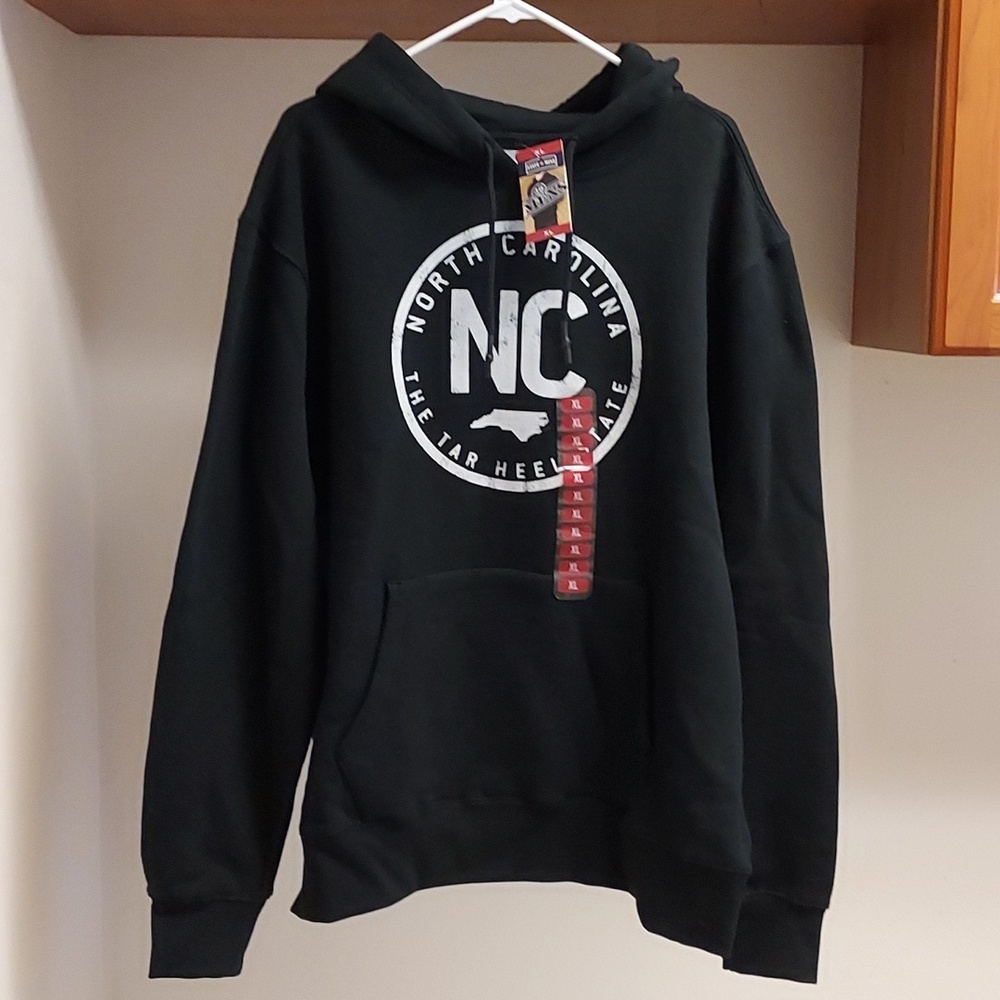 NWT State Of Mine North Carolina The Tar Heel State Fleece Lined Hoodie Mens XL